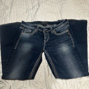 Silver Bootcut Blue Jeans for Women